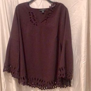 NWT XL Alfani purple cout out top